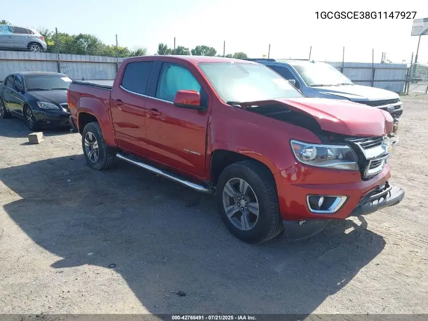 2016 Chevrolet Colorado Lt VIN: 1GCGSCE38G1147927 Lot: 42768491