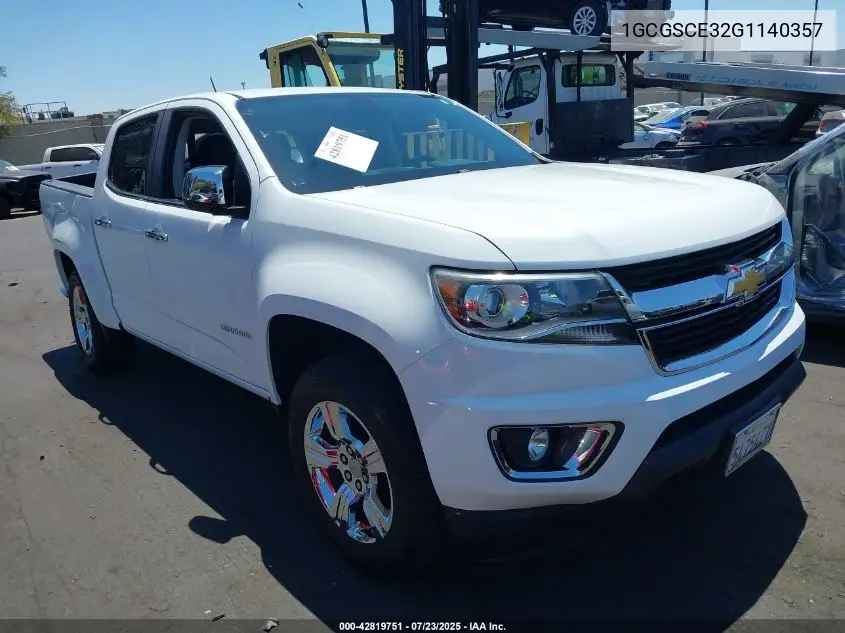 2016 Chevrolet Colorado Lt VIN: 1GCGSCE32G1140357 Lot: 42819751