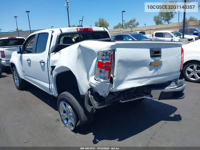 2016 Chevrolet Colorado Lt VIN: 1GCGSCE32G1140357 Lot: 42819751