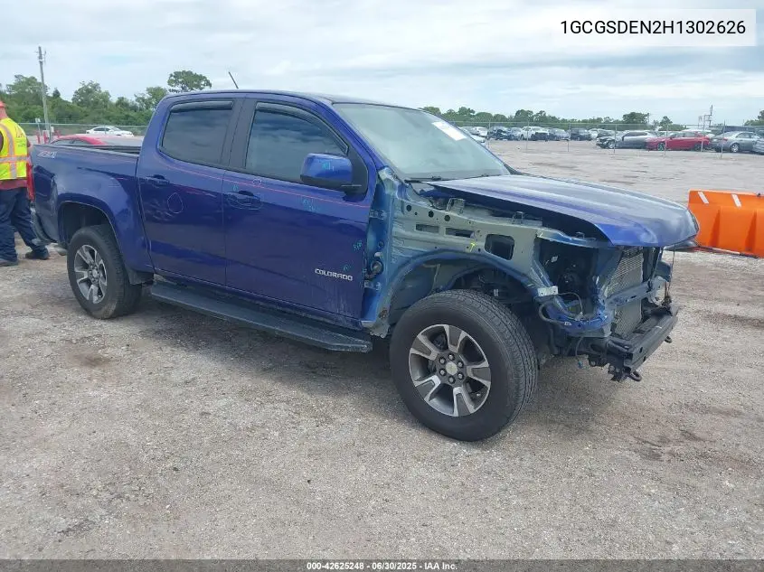 2017 Chevrolet Colorado Z71 VIN: 1GCGSDEN2H1302626 Lot: 42625248