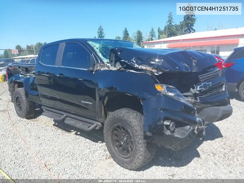 2017 Chevrolet Colorado Lt VIN: 1GCGTCEN4H1251735 Lot: 42630710