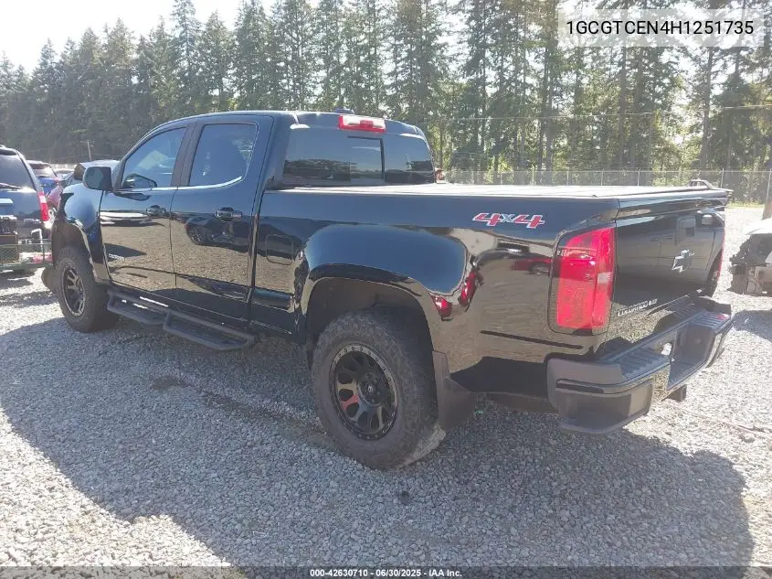 2017 Chevrolet Colorado Lt VIN: 1GCGTCEN4H1251735 Lot: 42630710