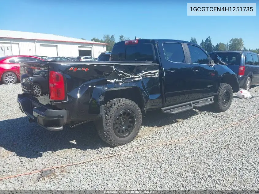 2017 Chevrolet Colorado Lt VIN: 1GCGTCEN4H1251735 Lot: 42630710