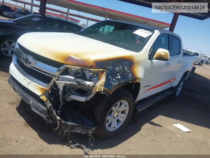 2018 Chevrolet Colorado Lt VIN: 1GCGSCEN1J1318624 Lot: 42615019