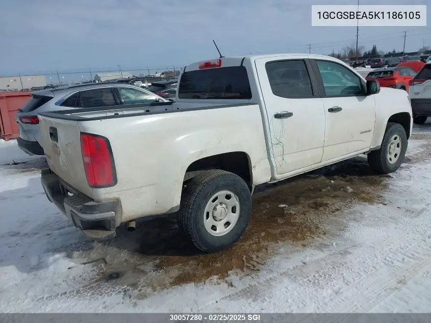 2019 Chevrolet Colorado VIN: 1GCGSBEA5K1186105 Lot: 30057280