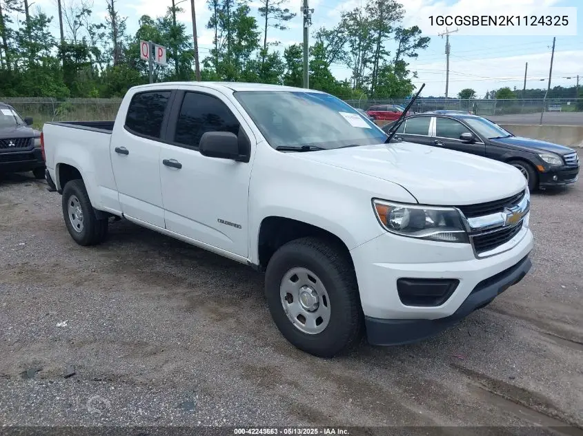 2019 Chevrolet Colorado 2Wd Work Truck VIN: 1GCGSBEN2K1124325 Lot: 42243663