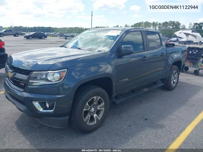 2019 Chevrolet Colorado Z71 VIN: 1GCGSDEN4K1122944 Lot: 42244176