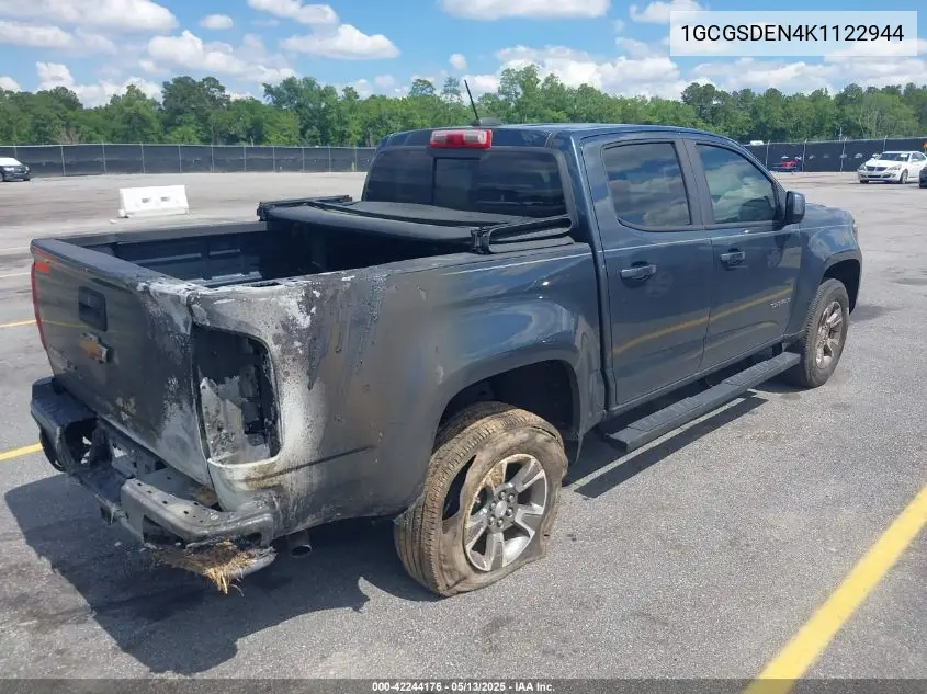 2019 Chevrolet Colorado Z71 VIN: 1GCGSDEN4K1122944 Lot: 42244176