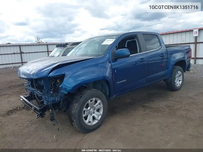 2019 Chevrolet Colorado Lt VIN: 1GCGTCEN8K1351716 Lot: 42565790