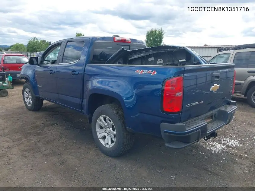 2019 Chevrolet Colorado Lt VIN: 1GCGTCEN8K1351716 Lot: 42565790