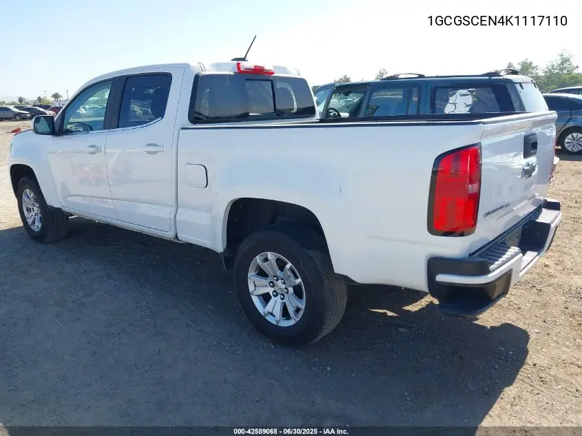 2019 Chevrolet Colorado Lt VIN: 1GCGSCEN4K1117110 Lot: 42589068