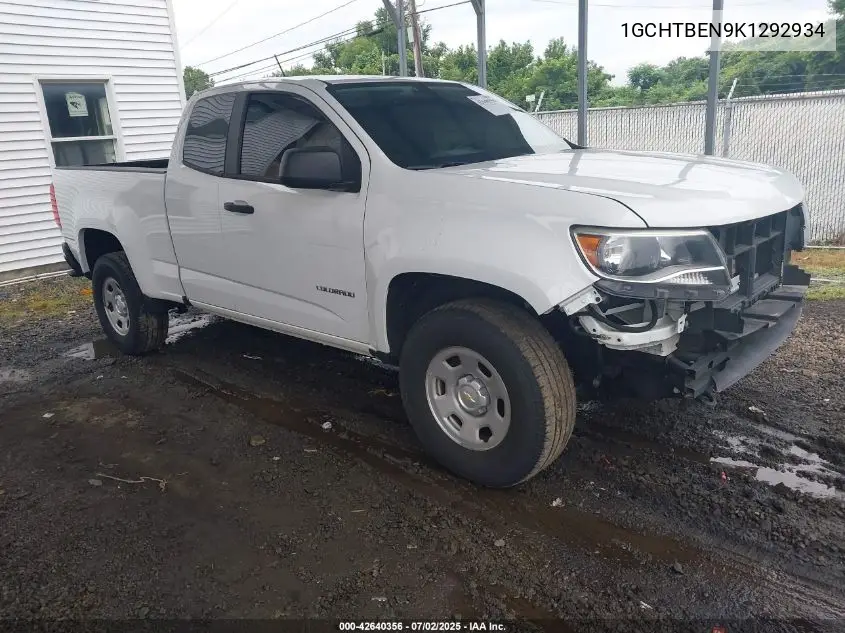 2019 Chevrolet Colorado Wt VIN: 1GCHTBEN9K1292934 Lot: 42640356