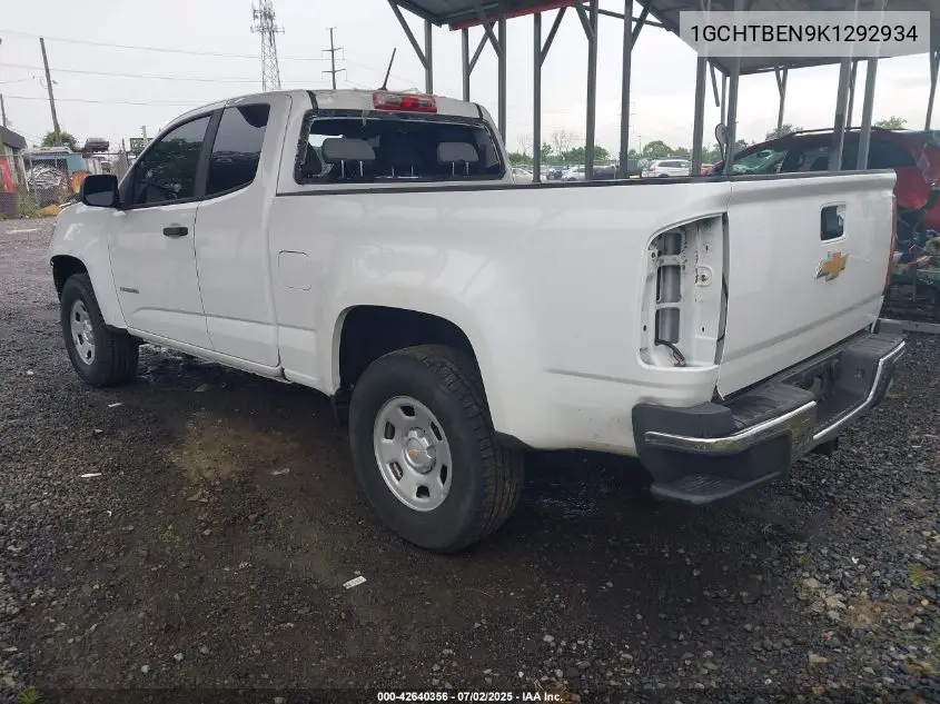 2019 Chevrolet Colorado Wt VIN: 1GCHTBEN9K1292934 Lot: 42640356