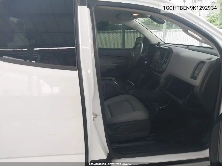 2019 Chevrolet Colorado Wt VIN: 1GCHTBEN9K1292934 Lot: 42640356