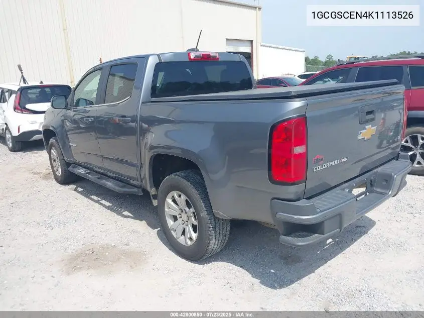 2019 Chevrolet Colorado Lt VIN: 1GCGSCEN4K1113526 Lot: 42800850