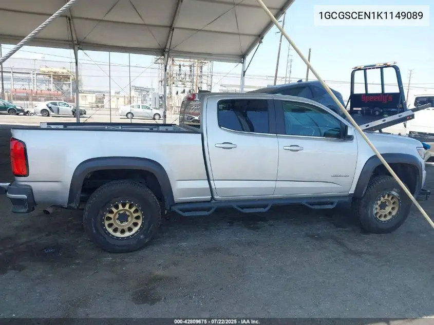 2019 Chevrolet Colorado Lt VIN: 1GCGSCEN1K1149089 Lot: 42809675