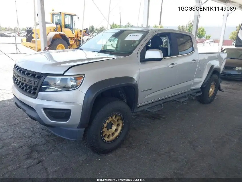2019 Chevrolet Colorado Lt VIN: 1GCGSCEN1K1149089 Lot: 42809675