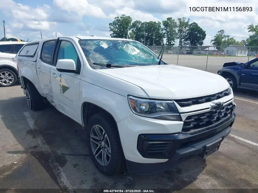 2021 Chevrolet Colorado 4Wd Short Box Wt VIN: 1GCGTBEN1M1156893 Lot: 42794184