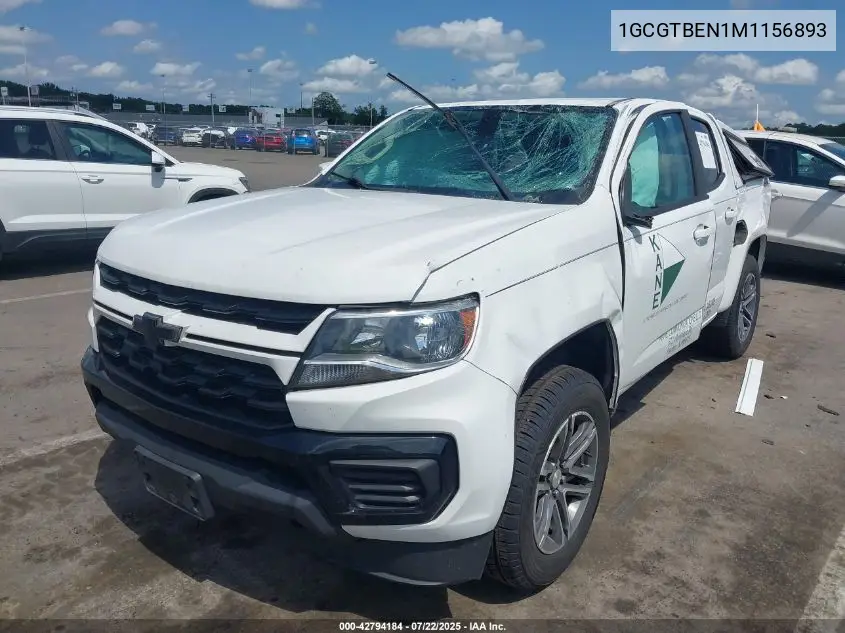 2021 Chevrolet Colorado 4Wd Short Box Wt VIN: 1GCGTBEN1M1156893 Lot: 42794184