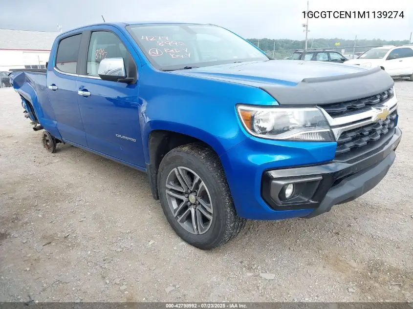 2021 Chevrolet Colorado 4Wd Long Box Lt VIN: 1GCGTCEN1M1139274 Lot: 42798992