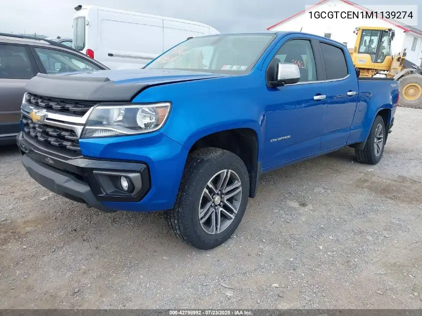 2021 Chevrolet Colorado 4Wd Long Box Lt VIN: 1GCGTCEN1M1139274 Lot: 42798992