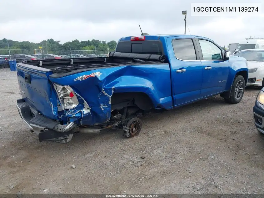 2021 Chevrolet Colorado 4Wd Long Box Lt VIN: 1GCGTCEN1M1139274 Lot: 42798992