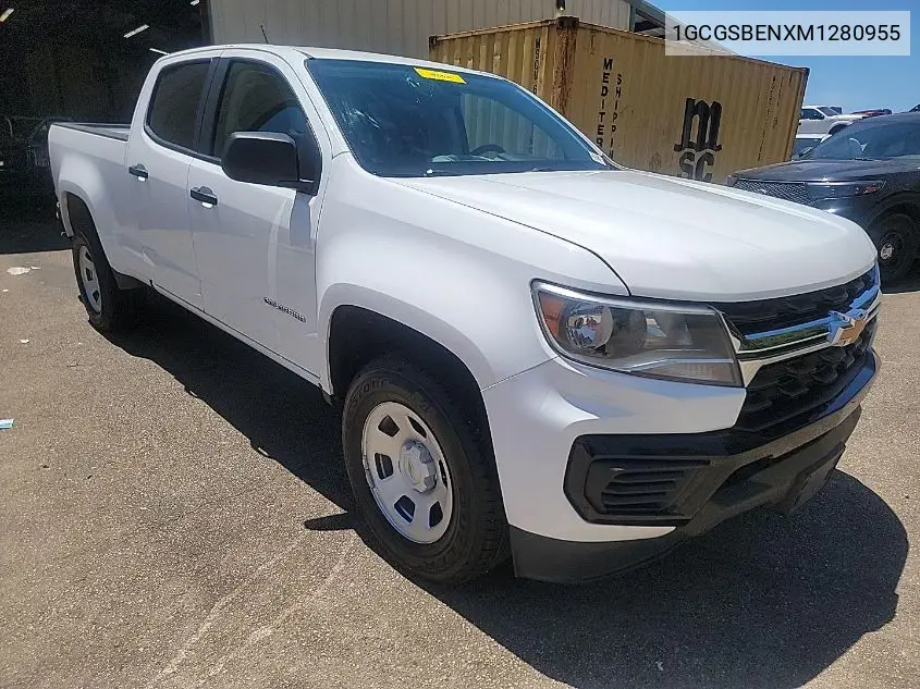 2021 Chevrolet Colorado 2Wd Long Box Wt VIN: 1GCGSBENXM1280955 Lot: 42829296