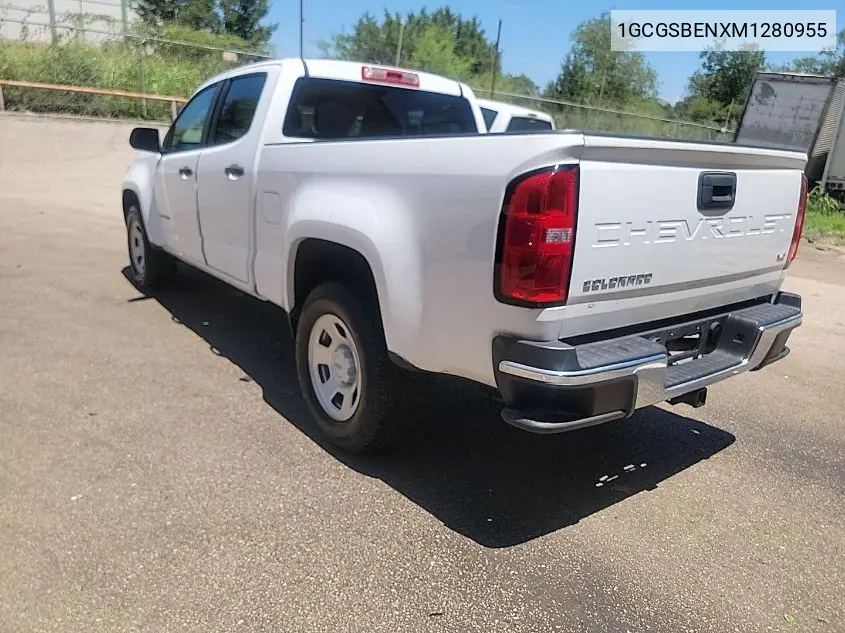 2021 Chevrolet Colorado 2Wd Long Box Wt VIN: 1GCGSBENXM1280955 Lot: 42829296