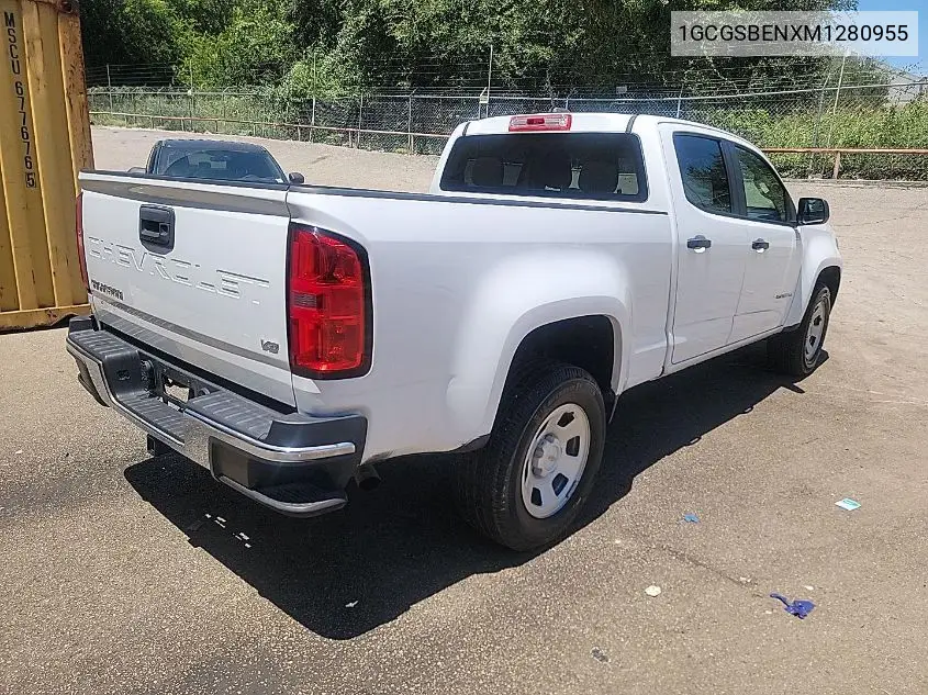 2021 Chevrolet Colorado 2Wd Long Box Wt VIN: 1GCGSBENXM1280955 Lot: 42829296