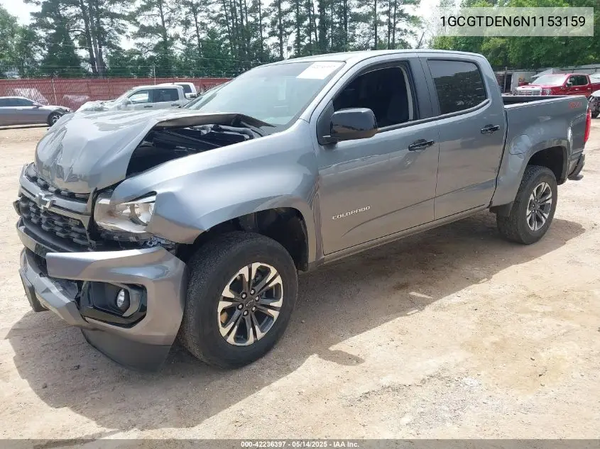 2022 Chevrolet Colorado 4Wd Short Box Z71 VIN: 1GCGTDEN6N1153159 Lot: 42236397