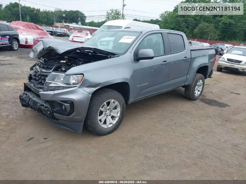2022 Chevrolet Colorado 4Wd Short Box Lt VIN: 1GCGTCEN2N1181194 Lot: 42600816