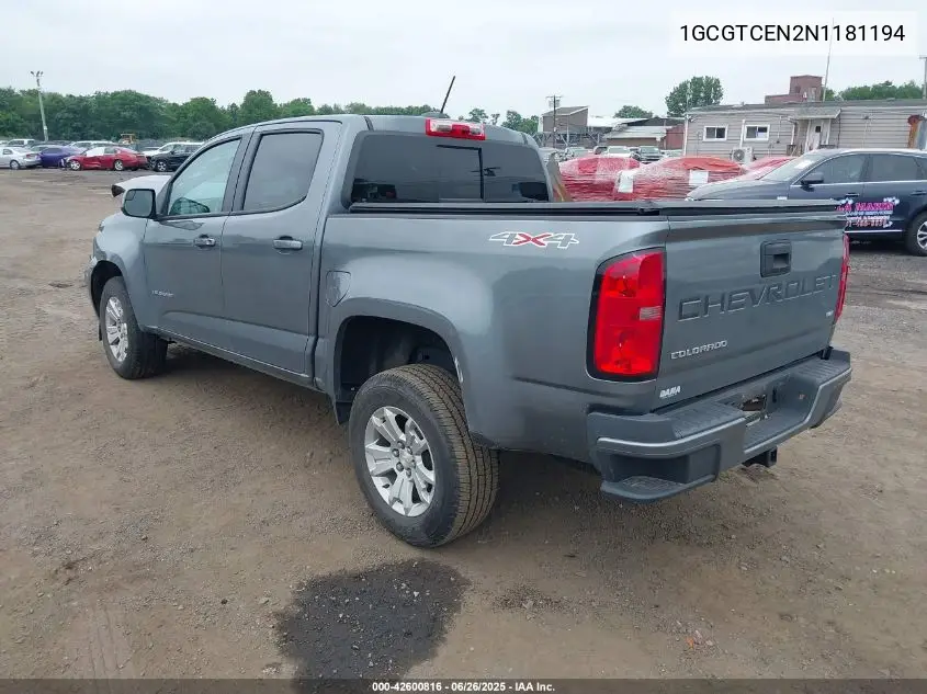 2022 Chevrolet Colorado 4Wd Short Box Lt VIN: 1GCGTCEN2N1181194 Lot: 42600816