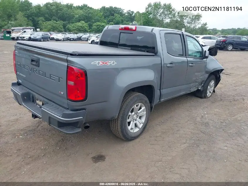 2022 Chevrolet Colorado 4Wd Short Box Lt VIN: 1GCGTCEN2N1181194 Lot: 42600816
