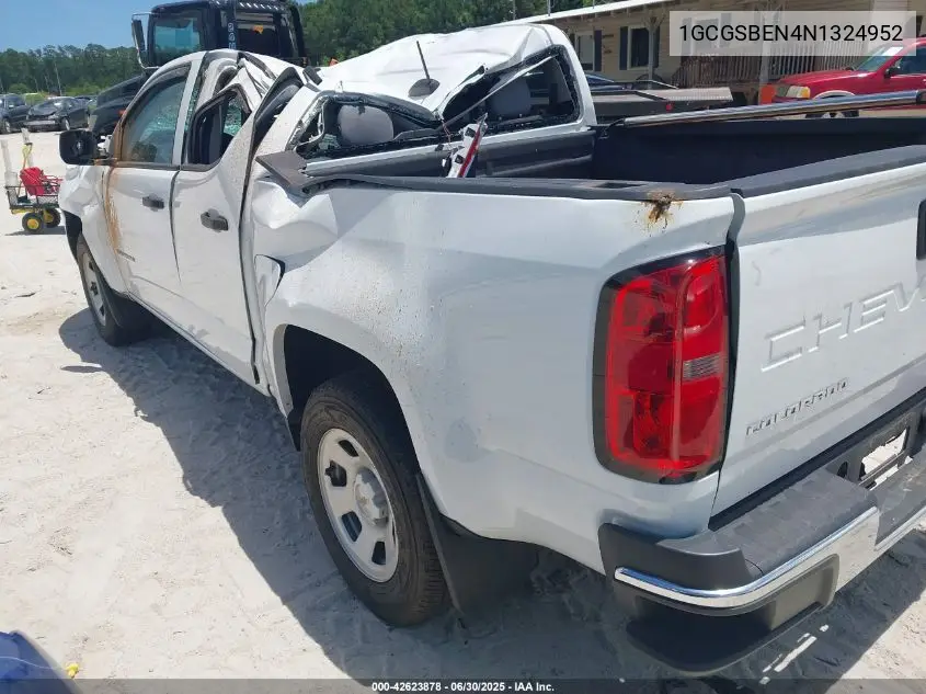 2022 Chevrolet Colorado 2Wd Short Box Wt VIN: 1GCGSBEN4N1324952 Lot: 42623878