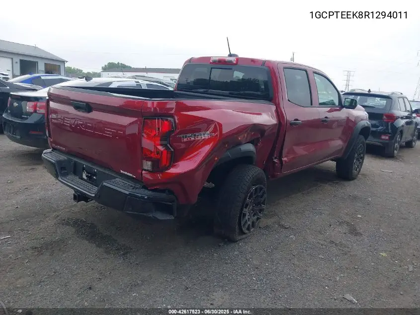 2024 Chevrolet Colorado 4Wd Trail Boss VIN: 1GCPTEEK8R1294011 Lot: 42617523
