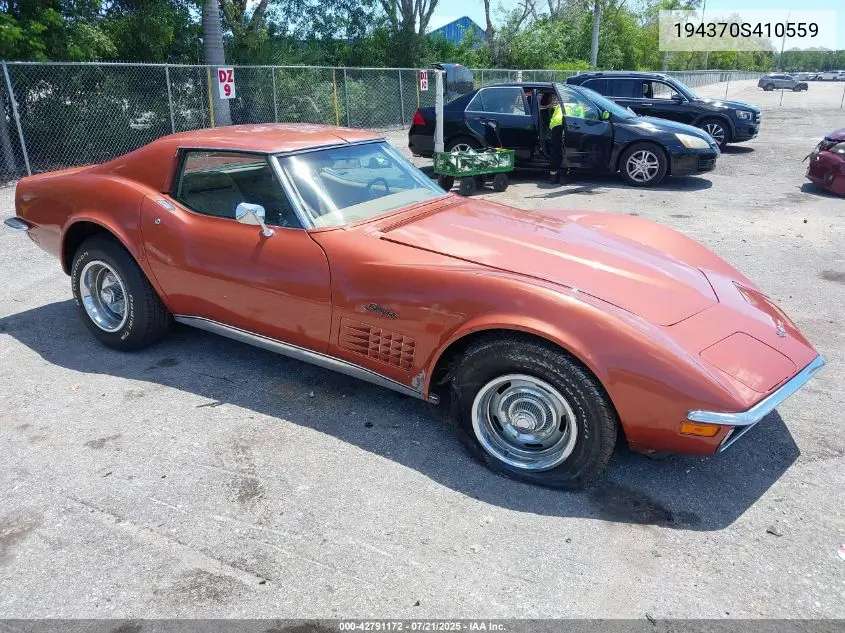 1970 Chevrolet Corvette VIN: 194370S410559 Lot: 42791172