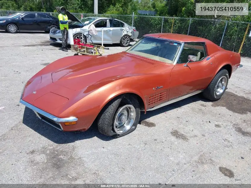 1970 Chevrolet Corvette VIN: 194370S410559 Lot: 42791172