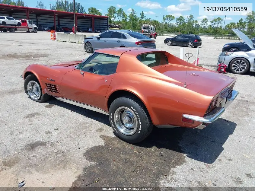 1970 Chevrolet Corvette VIN: 194370S410559 Lot: 42791172