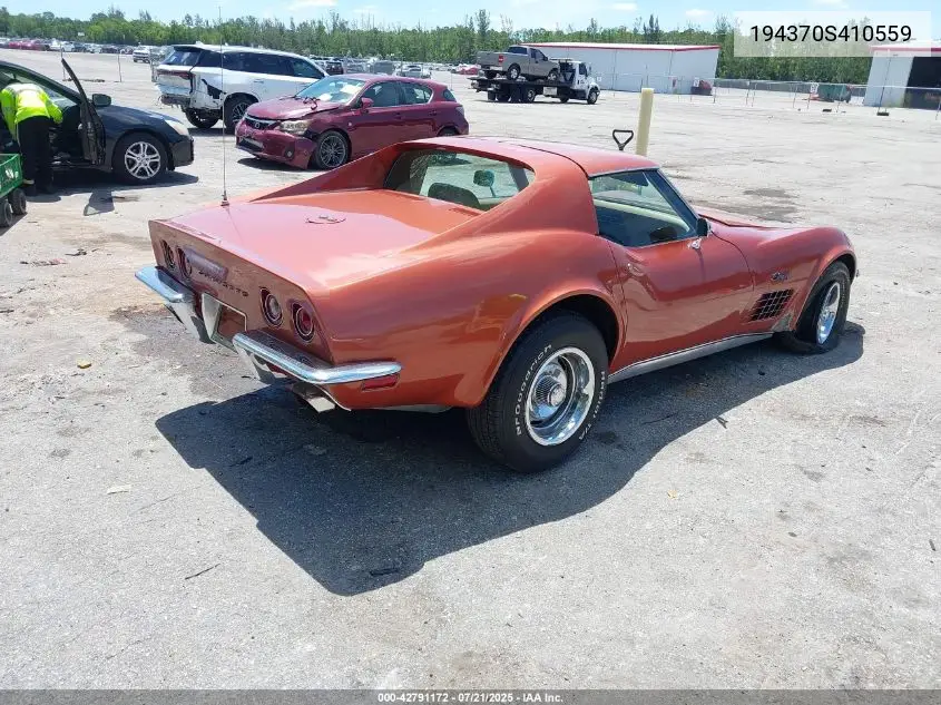 1970 Chevrolet Corvette VIN: 194370S410559 Lot: 42791172
