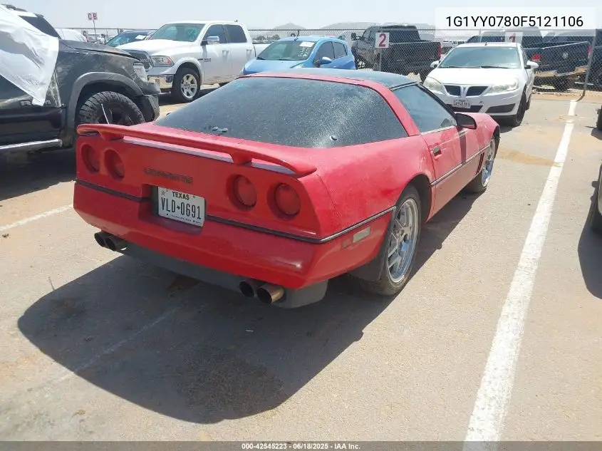 1985 Chevrolet Corvette VIN: 1G1YY0780F5121106 Lot: 42545223