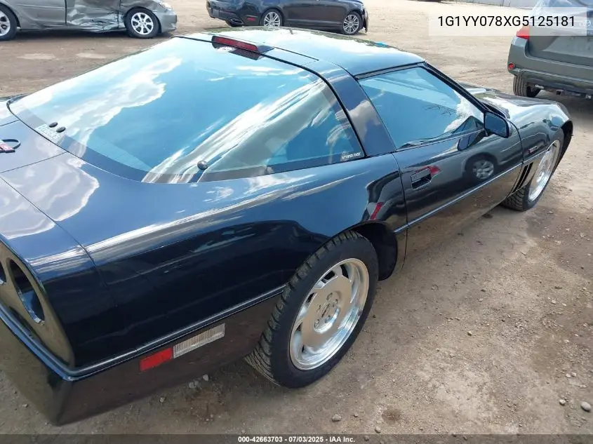 1986 Chevrolet Corvette VIN: 1G1YY078XG5125181 Lot: 42663703