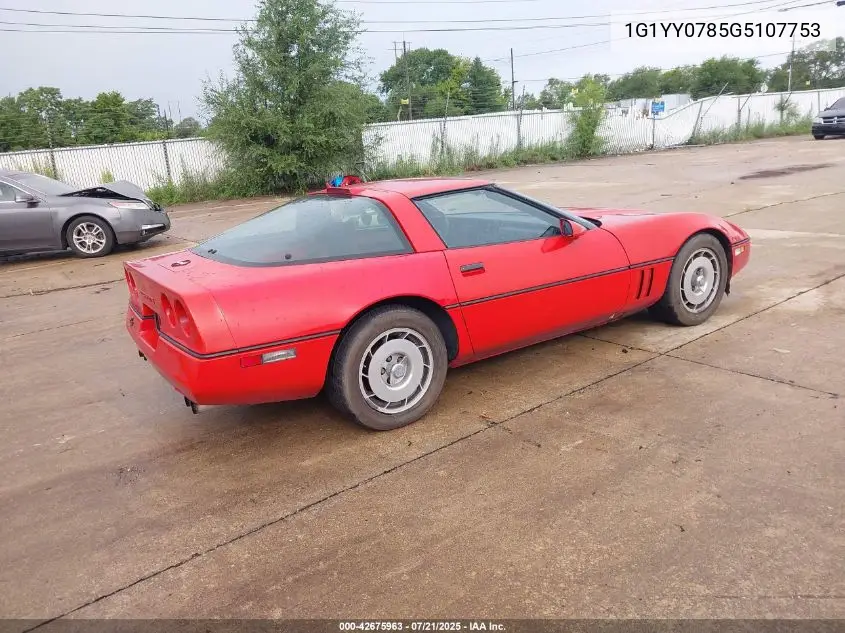 1986 Chevrolet Corvette VIN: 1G1YY0785G5107753 Lot: 42675963