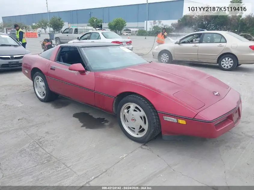 1989 Chevrolet Corvette VIN: 1G1YY2187K5119416 Lot: 42124142