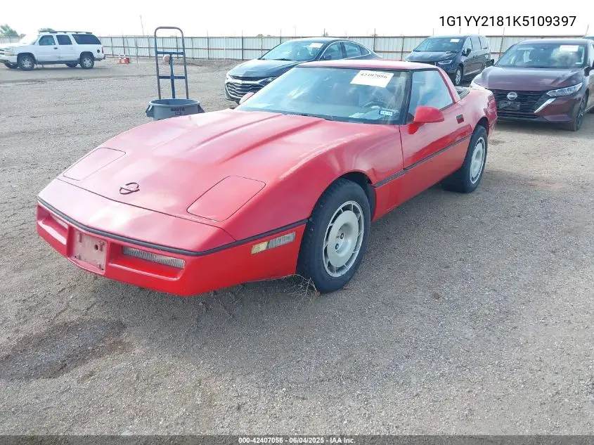 1989 Chevrolet Corvette VIN: 1G1YY2181K5109397 Lot: 42407056