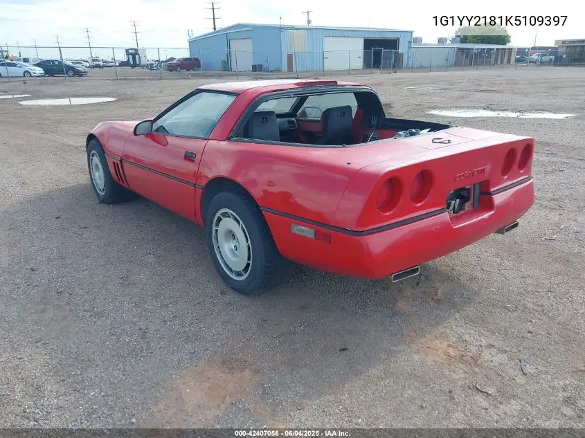 1989 Chevrolet Corvette VIN: 1G1YY2181K5109397 Lot: 42407056