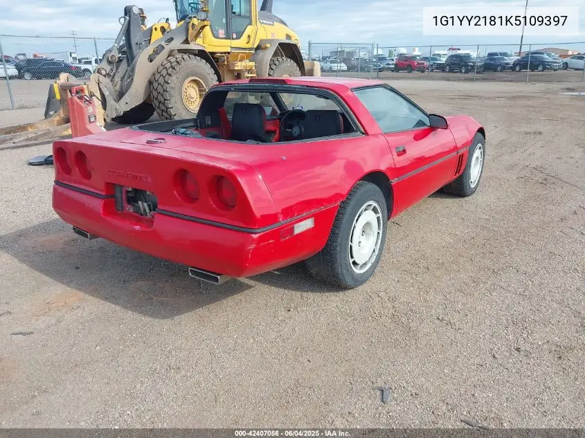 1989 Chevrolet Corvette VIN: 1G1YY2181K5109397 Lot: 42407056