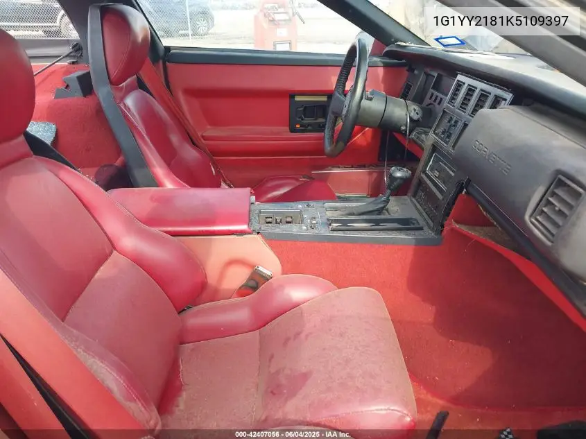 1989 Chevrolet Corvette VIN: 1G1YY2181K5109397 Lot: 42407056