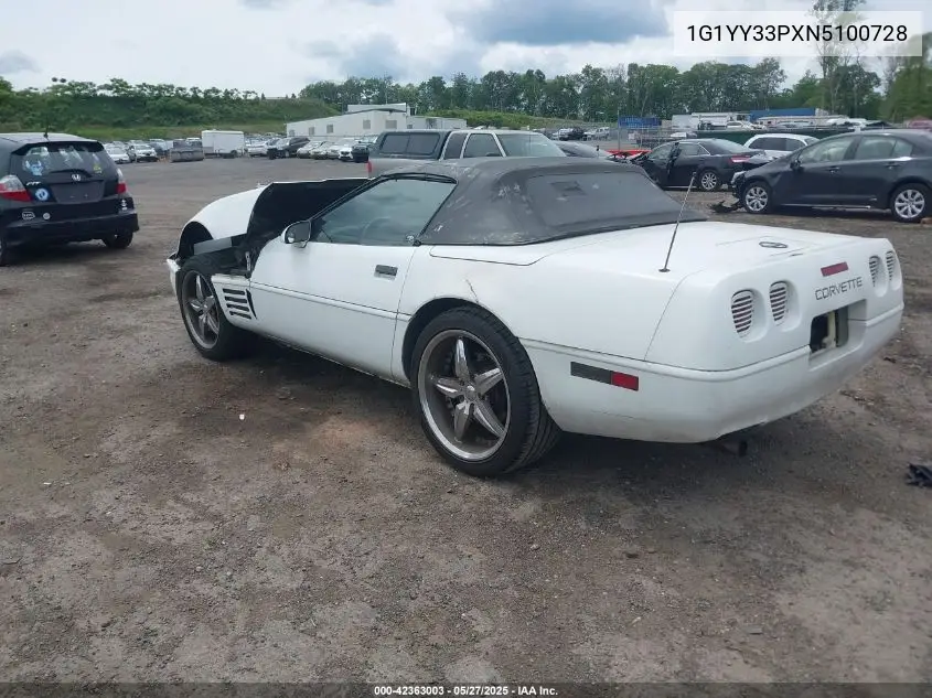 1992 Chevrolet Corvette VIN: 1G1YY33PXN5100728 Lot: 42363003