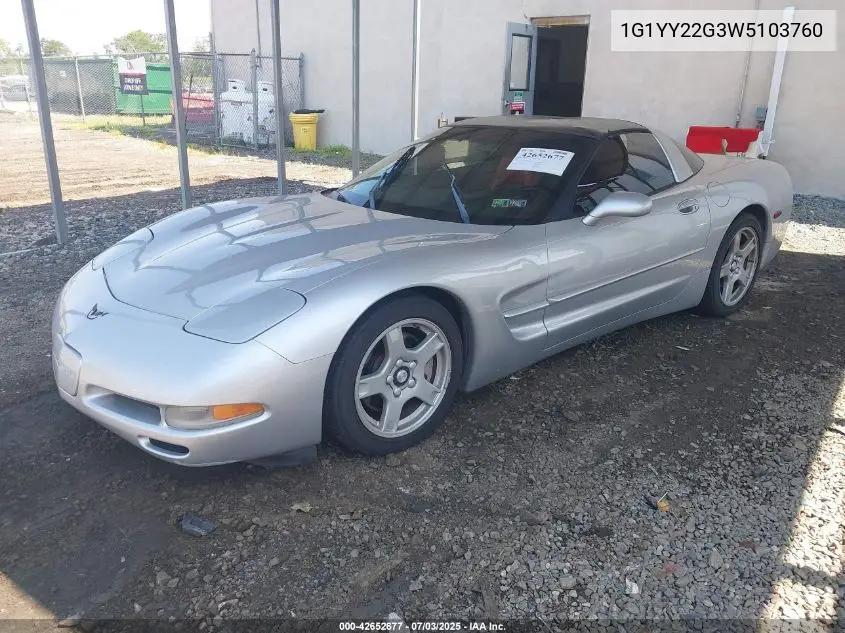 1998 Chevrolet Corvette VIN: 1G1YY22G3W5103760 Lot: 42652677
