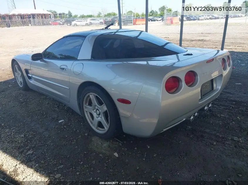 1998 Chevrolet Corvette VIN: 1G1YY22G3W5103760 Lot: 42652677